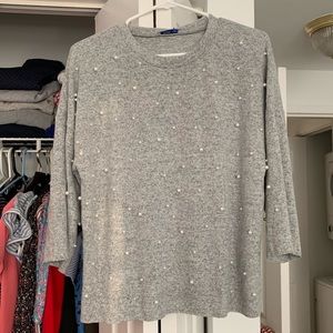 Zara sweater with pearl embellishments